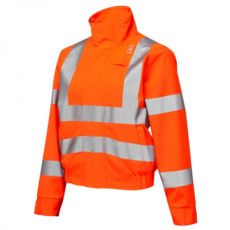 Leo Workwear HONEYCHURCH CVL03-O ISO 20471 Class 3 EcoViz Women's 2-Part Stretch Coverall Orange